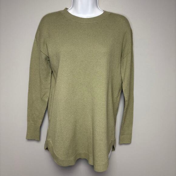 LOT OF 2! Loft Long Sleeve Crew Neck Seersucker Knit Tops Womens Sz XS - Picture 5 of 9